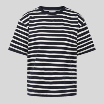 Klitmøller - Margrehte Øko bomuld T-shirt - Cream-navy
