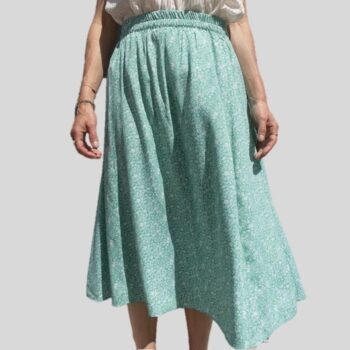 Blomstret grøn nederdel no. 7 - Craft Sisters