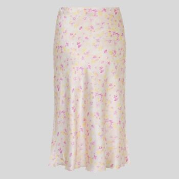 Silk skirt - small rosa flower print - Rosemunde